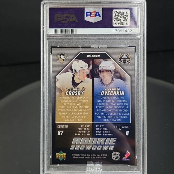 2005-06 Upper Deck - Rookie Showdown Alex Ovechkin, Sidney Crosby #SCAO PSA 9 - Picture 4 of 9